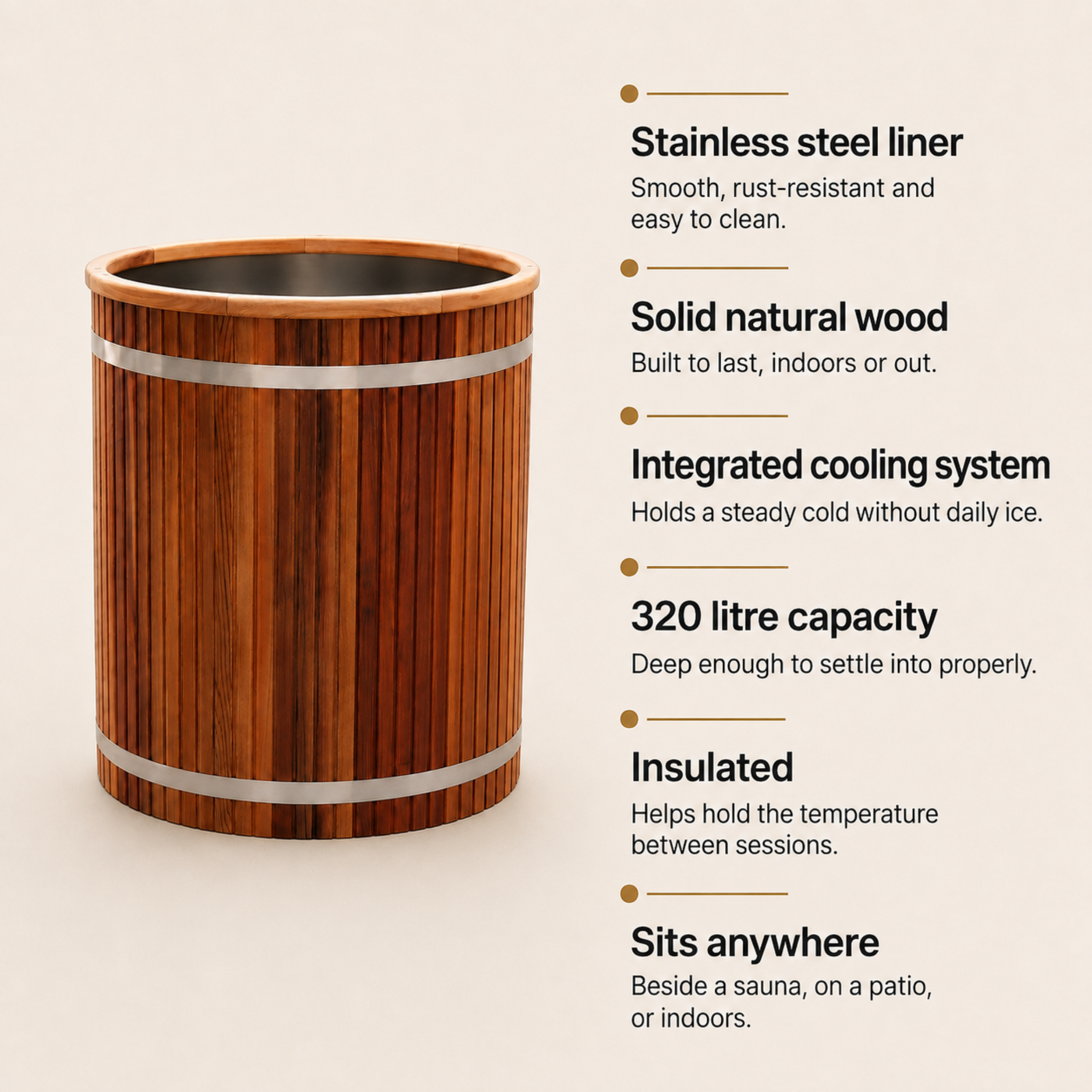 Wooden Cold Plunge Tub