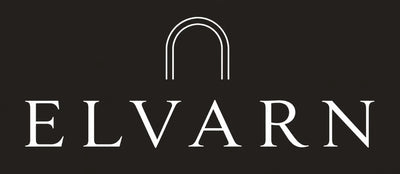 ELVARN logo with minimalist arch design on dark background